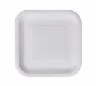 Set de Platos Algon Desechables Blanco Cartón Cuadrado 23 cm (10 Unidades)