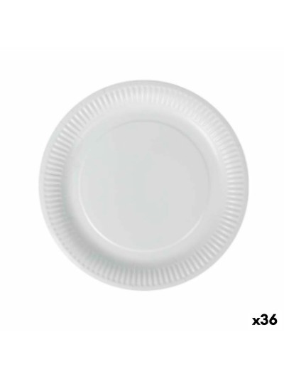 Set de Platos Algon Desechables Blanco Cartón 23 cm (36 Unidades)