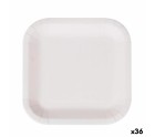 Set de Platos Algon Desechables Blanco Cartón Cuadrado 26 cm (36 Unidades)