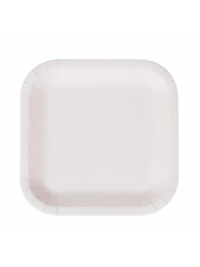 Set de Platos Algon Desechables Blanco Cartón Cuadrado 26 cm (36 Unidades)