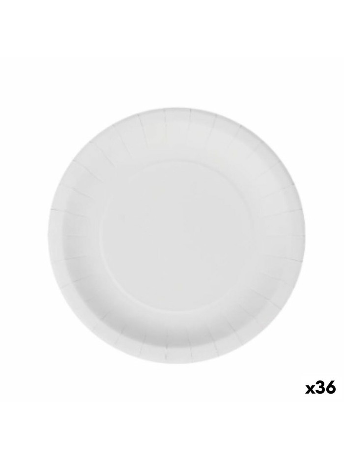 Set de Platos Algon Desechables Blanco Cartón 20 cm (36 Unidades)