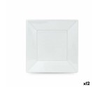 Set of reusable plates Algon White Plastic 23 x 23 x 2 cm (24 Units)