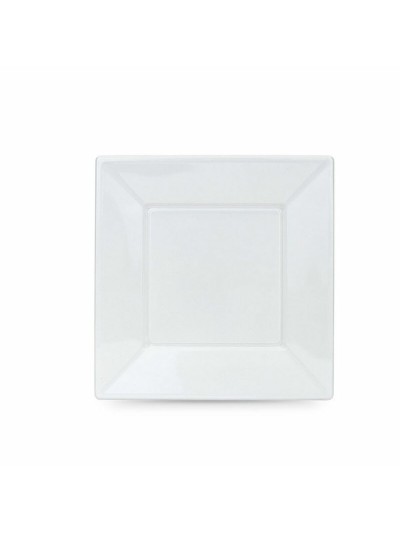 Set de platos reutilizables Algon Blanco Plástico 23 x 23 x 2 cm (24 Unidades)