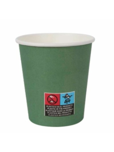 Set de Vasos Algon Cartón Desechables 200 ml Verde 36 Unidades (24 Piezas)