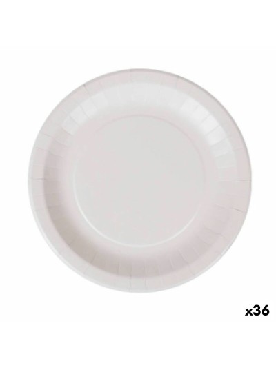 Set de Platos Algon Desechables Blanco Cartón 28 cm (36 Unidades)