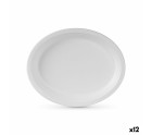 Set de Platos Algon Desechables Blanco Caña de Azúcar Ovalado 26 cm (12 Unidades)