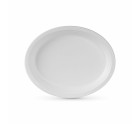 Plate set Algon Disposable White Sugar Cane Oval 26 cm (12 Units)