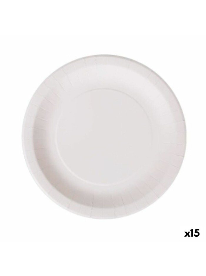 Set de Platos Algon Desechables Blanco Cartón 28 cm (15 Unidades)