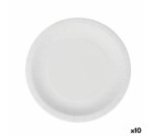 Plate set Algon Disposable White Cardboard 20 cm (10 Units)