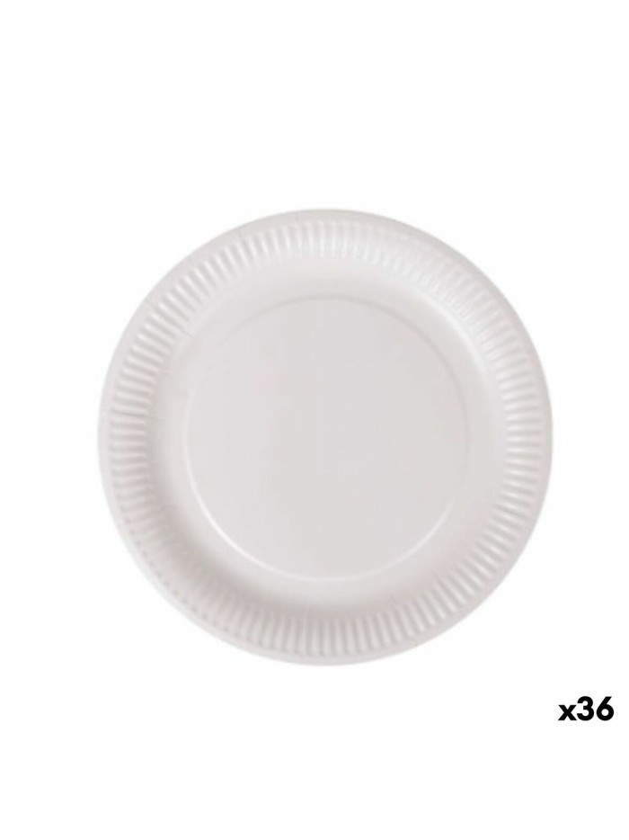 Set de Platos Algon Desechables Blanco Cartón 23 cm (36 Unidades)