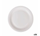 Set de Platos Algon Desechables Blanco Cartón 23 cm (36 Unidades)
