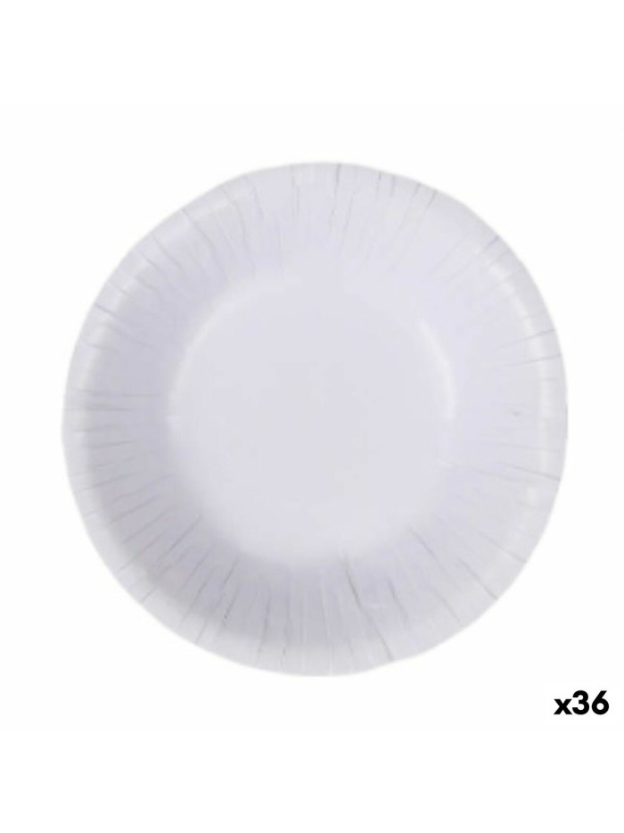Plate set Algon Disposable White Cardboard 450 ml (36 Units)