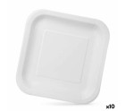 Set de Platos Algon Desechables Blanco Cartón 23 x 23 x 1,5 cm (10 Unidades)