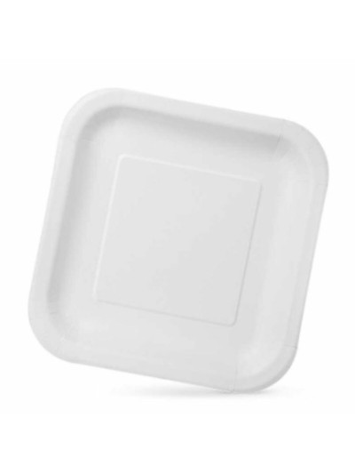 Plate set Algon Disposable White Cardboard 23 x 23 x 1,5 cm (10 Units)