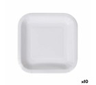 Plate set Algon Disposable White Cardboard 20 cm (10 Units)