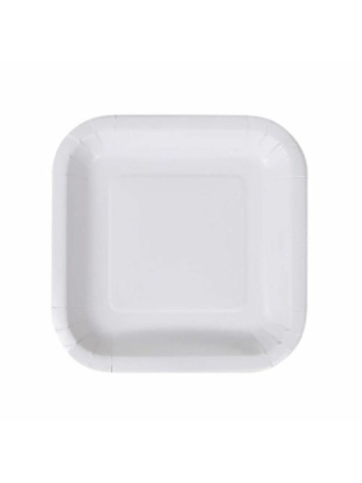 Plate set Algon Disposable White Cardboard 20 cm (10 Units)