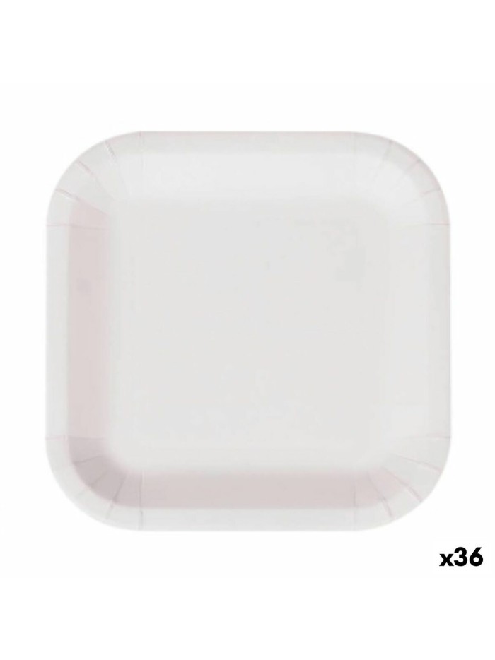 Plate set Algon Disposable White Cardboard 26 cm (36 Units)