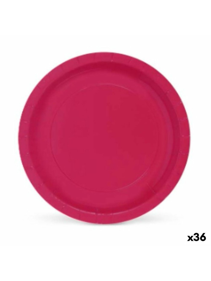 Set de Platos Algon Burdeos Desechables Cartón 20 x 20 x 1,5 cm (36 Unidades)