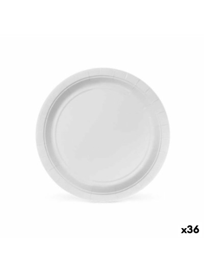 Set de Platos Algon 20 cm Desechables Blanco Cartón (36 Unidades)
