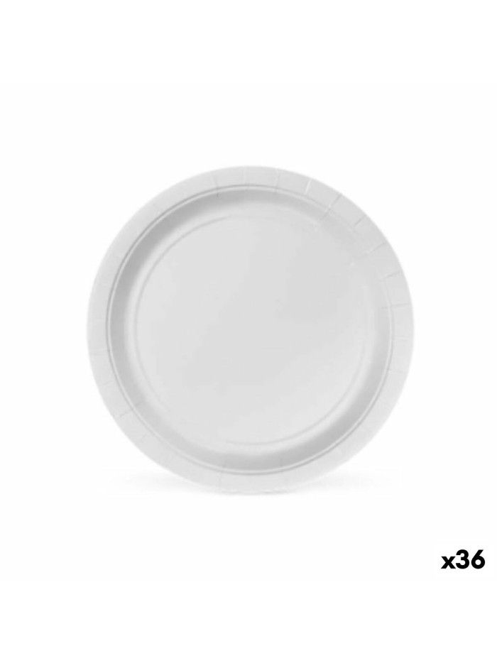 Plate set Algon 20 cm Disposable White Cardboard (36 Units)