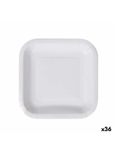 Set de Platos Algon Desechables Blanco Cartón 20 cm (36 Unidades)