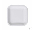 Set de Platos Algon Desechables Blanco Cartón 20 cm (36 Unidades)