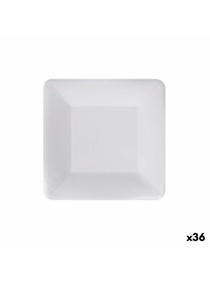 Set de Platos Algon Desechables Blanco Cartón Cuadrado 18 cm (36 Unidades)