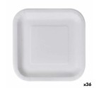 Plate set Algon Disposable White Cardboard Squared 26 cm (36 Units)