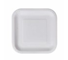 Set de Platos Algon Desechables Blanco Cartón Cuadrado 23 cm (24 Unidades)