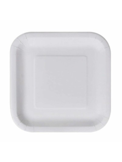 Plate set Algon Disposable White Cardboard Squared 26 cm (36 Units)