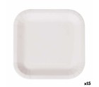 Set de Platos Algon Desechables Blanco Cartón Cuadrado 26 cm (15 Unidades)