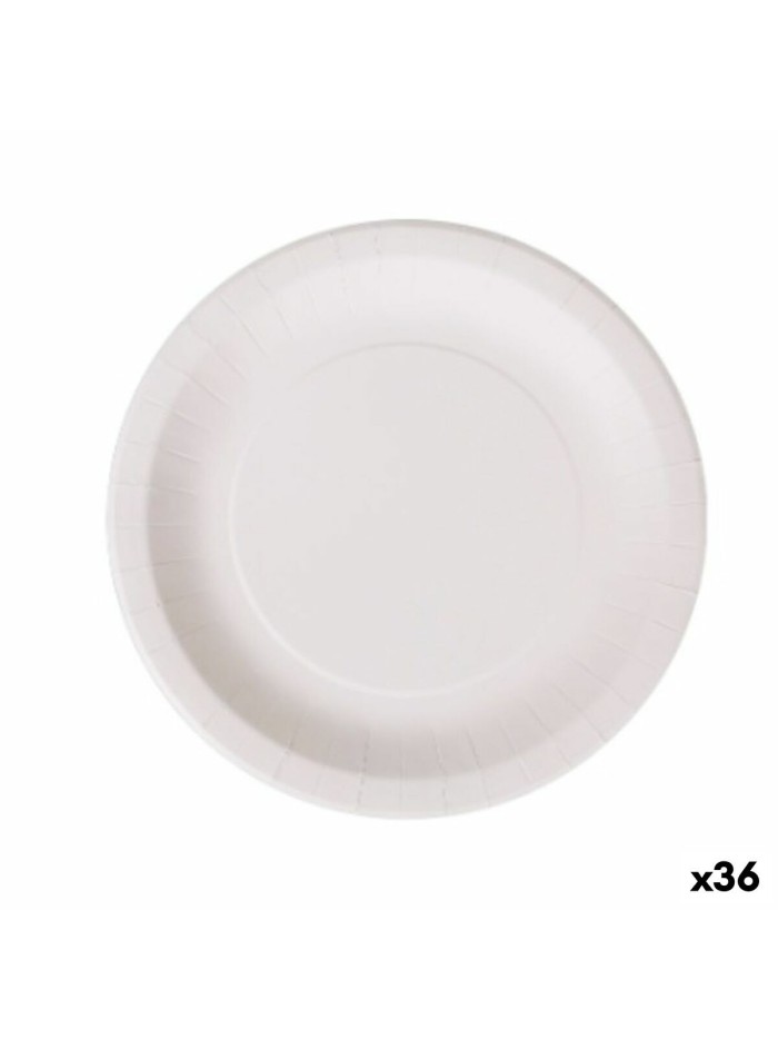 Set de Platos Algon Desechables Blanco Cartón 28 cm (36 Unidades)
