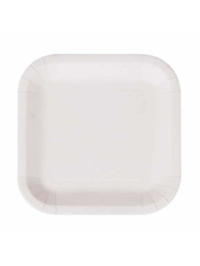 Set de Platos Algon Desechables Blanco Cartón Cuadrado 26 cm (15 Unidades)