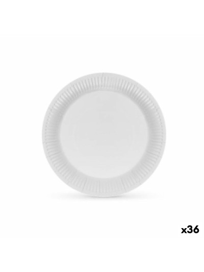 Plate set Algon Cardboard Disposable White (36 Units)