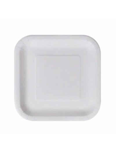 Plate set Algon Disposable White Cardboard Squared 23 cm (36 Units)