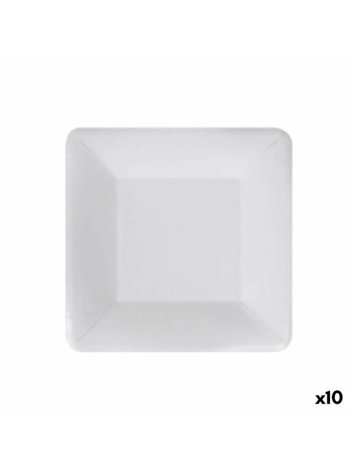 Plate set Algon Disposable White Cardboard 18 cm (10 Units)