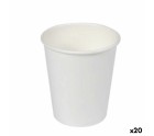 Set of glasses Algon Cardboard Disposable White 20 Units (100 Pieces)