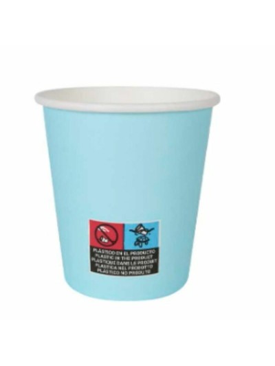 Set de Vasos Algon Cartón Desechables 200 ml Azul 36 Unidades (24 Piezas)