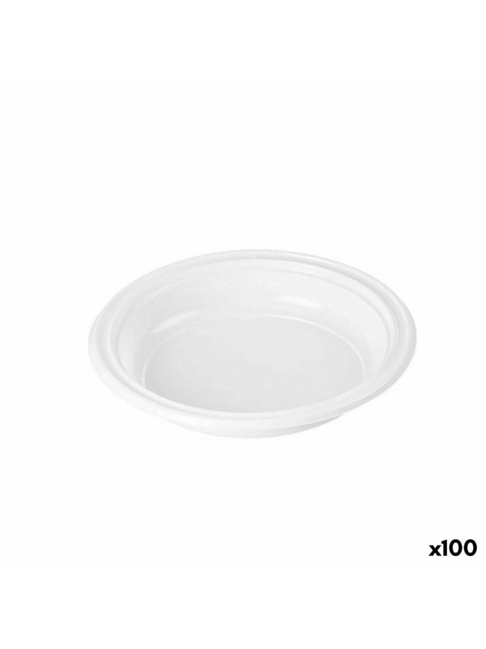 Lot d'assiettes réutilisables Algon Blanc Plastique 20,5 x 20,5 x 3 cm (6 Unités)