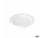 Lot d'assiettes réutilisables Algon Blanc Plastique 20,5 x 20,5 x 3 cm (6 Unités)