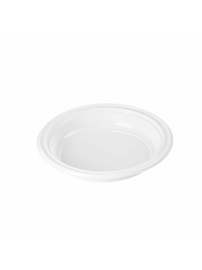 Set de platos reutilizables Algon Blanco Plástico 20,5 x 20,5 x 3 cm (6 Unidades)