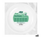 Lot d'assiettes réutilisables Algon Rond Blanc Plastique 22 x 22 x 1,5 cm (6 Unités)