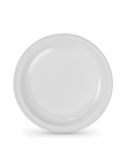 Set de platos reutilizables Algon Redondo Blanco Plástico 22 x 22 x 1,5 cm (6 Unidades)