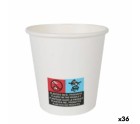 Set de Verres Algon Carton Produits à usage unique Blanc 36 Unités 120 ml (30 Pièces)