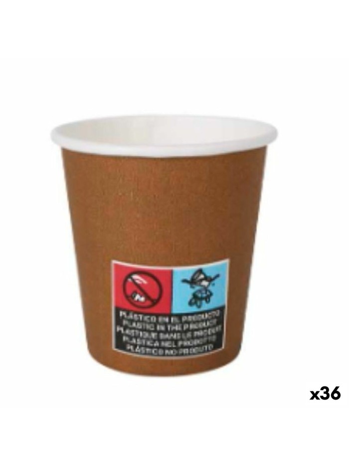 Set of glasses Algon Cardboard Disposable Brown 36 Units 80 ml (50 Pieces)