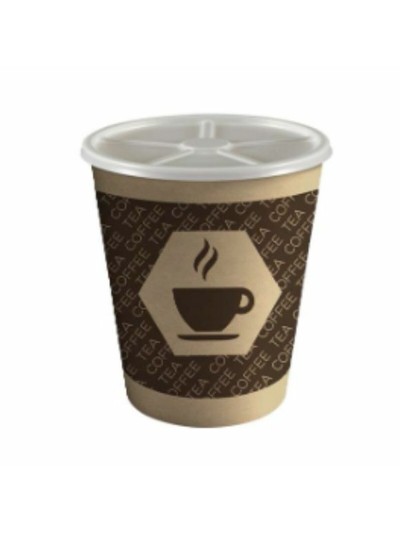 Verre avec Couvercle Algon Carton Produits à usage unique Café 36 Unités (12 Pièces)