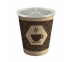 Glass with Lid Algon Cardboard Disposable Coffee 36 Units (12 Pieces)