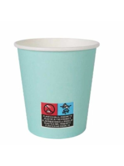 Set of glasses Algon Cardboard Disposable Aquamarine 36 Units 200 ml (24 Pieces)