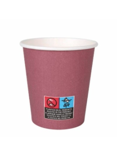 Set de Vasos Algon Cartón Desechables Burdeos 36 Unidades 200 ml (24 Piezas)