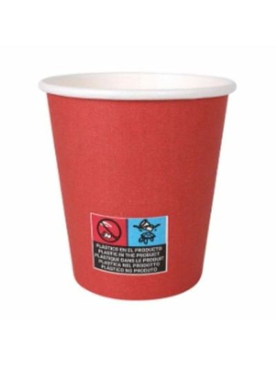 Set of glasses Algon Cardboard Disposable 200 ml Red 36 Units (24 Pieces)